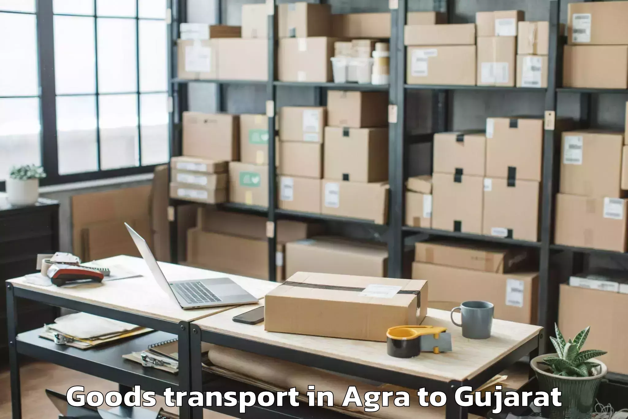 Comprehensive Agra to Kadi Sarva Vishwavidyalaya Gan Goods Transport